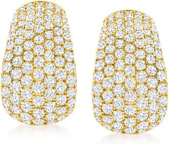 Ross-Simons Pave Diamond Earrings in 14kt Yellow Gold
