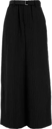 sacai Embroidered Wool Wide Leg Pant
