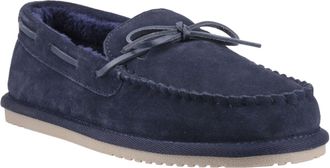 Hush Puppies Abraham Su&egrave;de Heren Slippers in Marineblauw
