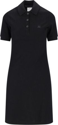 Courr&egrave;ges Mini Polo Dress - Black