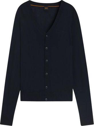 HUGO BOSS Avac CD Cardigan - Heren - Vesten - Blauw - 3XL - Wol - Truien & Vesten