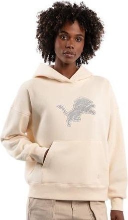 Starter Womens Starter Cream Detroit Lions Rhinestone Relaxed Hoodie at Nordstrom, Size Xx-Large