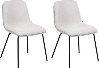 Beliani Beliani - Set di 2 sedie da pranzo senza braccioli Tappezzeria grigio chiaro Lorida