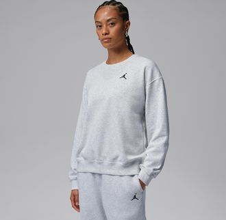 Nike Jordan Womens Jordan Brooklyn Fleece French Terry Crew-Neck Sweatshirt in Brown | HJ1353-051