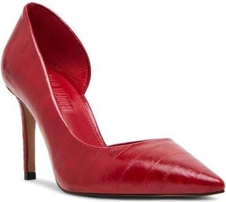 Steve Madden Nula Pointed Toe Half dOrsay Pump in Red Eel at Nordstrom, Size 6.5