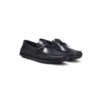 BOSS Bow-trim driver moccasins in leather