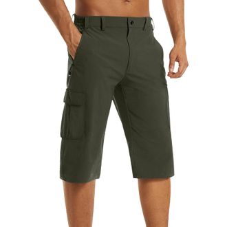 Generic Mens Three Quarter Length Cargo Shorts Mens Lightweight Shorts Quick Dry Mens Shorts with Pockets Hiking Climbing Walking Jogging Shorts Skinny Breath