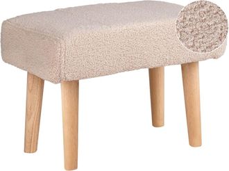 Beliani Taburete bouclé beige claro