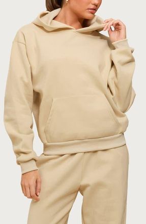Edikted Kyrie Cotton Blend Hoodie in Beige at Nordstrom, Size X-Large