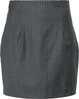Gauge81 Mani Pinstripe Pencil Mini Skirt - Womens - Acetate/Virgin Wool/Cupro