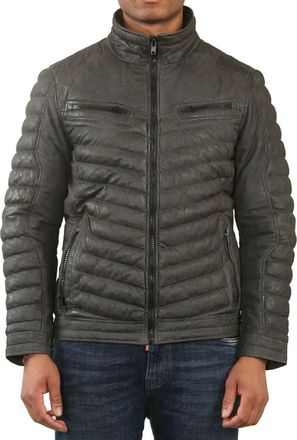 TruClothing Quilted Puffer Soft Napa Leather Jacket