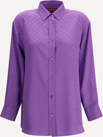 Gucci GG Supreme print silk Shirt Female 40
