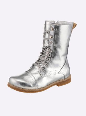 Andrea Conti Schn&uuml;rstiefelette ANDREA CONTI, Damen, Gr. 36, silberfarben, Glattleder, Leder, Rindsleder, Schuhe Schn&uuml;rstiefelette