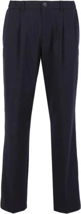 Herno Broeken in Light Stretch Wooly - Heren - Straight fit broeken - Blauw - S - Katoen - Broeken