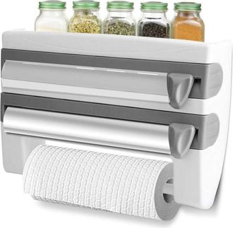 OEM Dispensador Mural De Film Transparente Y Toallas De Papel - Material Abs - Montaje En Pared Con Cuchillas De Corte Seguras - Dimensiones: 39 X 10 X 24