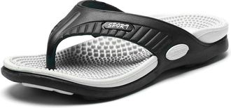 Generic Mens Flip-Flop Anti-Slip Lightweight Beach Slippers Solid Color House Shoes For Men Uk Utilitarian Breathable Sporty Slipper Comfy Flat Bathroom Shoe 