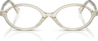 Miu Miu 0mu 01xv Translucent Acetate Oval Frame Sunglasses