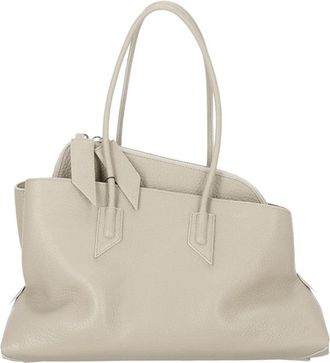 The Attico Ivory Textured Leather Tote Bag