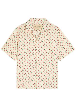 Valentino Garavani Cherryfic Printed Cotton-poplin Shirt - Beige - 46 (IT46 / S)