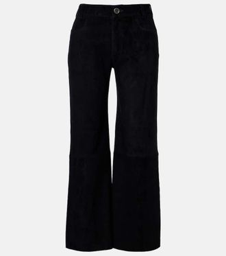 Stouls Lilou cropped suede wide-leg pants