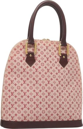 Louis Vuitton Alma Handbag Mini Lin Red Canvas Handbag (Pre-Owned)