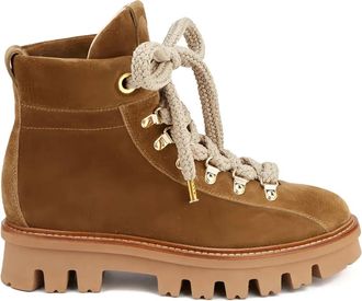 AGL Suède enkellaarzen met veters - Bruin