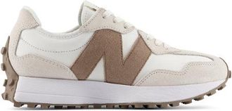 New Balance Mujer 327 en Beige/Blanco/Marr&oacute;n, Gamuza/Malla, Talla 36.5