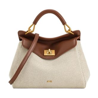JW PEI Lucia Classic Top Handtas - Dames - Handtassen - Bruin - ONE Size - Katoen - Tassen