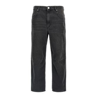 Isabel Marant Janet Used-Effect Jeans - Dames - Regular Fit Jeans - Zwart - 2XS - Katoen - Jeans