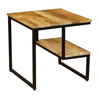 Jaipur Furniture Ravi Side Table - Mango Light Finish - Mango Wood/Iron - L50 x W50 x H50 cm - Light Finish in Brown