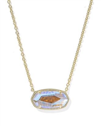 Kendra Scott Womens Elisa Statement Short Pendant Necklace In Gold/ Dichroic Glass
