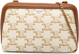 Celine Pre-owned Celine Triomphe Coated Canvas Clutch On Chain JMNCF8IGEGRTR4PS