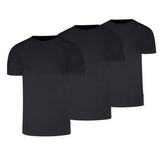 Levi's T-Shirt LEVIS LEVIS MEN SOLID CREW 3P, Herren, Gr. XL, schwarz, Single Jersey, Obermaterial: 95% Baumwolle, 5% Elasthan, figurbetont h&uuml;ftbedeckend, Ru