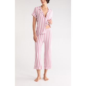 Nordstrom Rack Tranquility Cropped Pajamas in Pink Leisure Stripe at Nordstrom Rack, Size X-Large