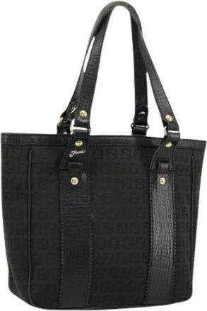 Fendi Pre-owned Tote Bags, female, Black, Size: ONE SIZE Pre-owned Vintage Zucchino Tote Bag
