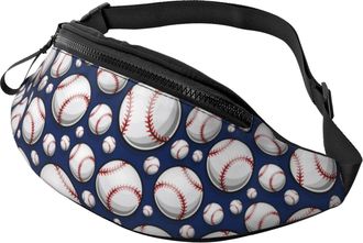 Generic Baseball Softball Ball Pattern Waist Bag Belt Bag Lightweight Waistpacks For Women Outdoors Cycling 14X35Cm