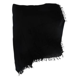 Faliero Sarti Sciarpa quadrata tinta unita sfrangiata sui bordi - - Accessories - Donna - Nero - ONE SIZE