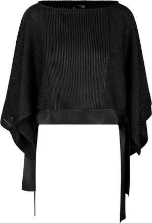 Alberta Ferretti Top in maglia con maniche a pipistrello - Nero