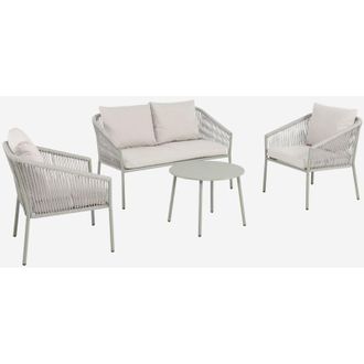 Sweeek Conjunto De Jard&iacute;n De Acero Y Cuerdas De Resina, 4 Plazas