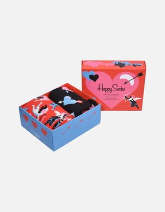 Happy Socks Mens 2-Pack I Love You Socks Gift Box, Red/Black - Size: 7/11/10.5/11.5/7.5/10/8/12/12.5/8.5/9.5/9