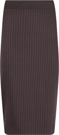 Elisabetta Franchi Fitted midi skirt - Dames - Kokerrokken - Bruin - S - Wol - Rokken