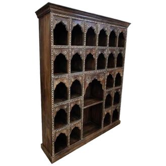Wanderlust Deco Estanter&iacute;a de madera acabado artesanal marr&oacute;n 170x37x195h cm