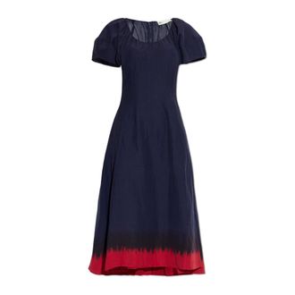 Tory Burch Tory Burch, Midi Dresses, female, Blue, Size: XS Round-neck Midi Dress