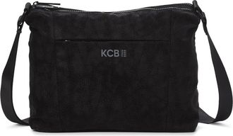 KCB Hide Large Crossbody Bag | Large Capacity & Organization | Multipurpose Zippered Pockets | Sturdy Material | Adjustable Handles | 100% Vegan, Black/Wh