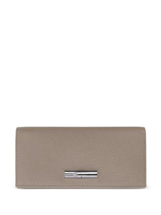 Longchamp Roseau foldover leather wallet - women - Leather - One Size - Grey