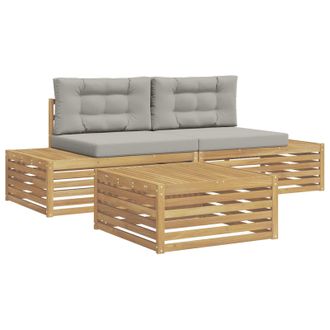 vidaXL 3 Pieza Conjunto De Sof&aacute;s De Exterior Poli&eacute;ster Blanco Vidaxl