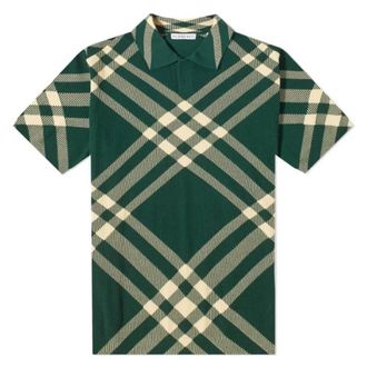 Burberry Check Wool Blend Polo Shirt, Size X-Small