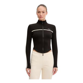 Guess Felpa con zip e logo - - Sweatshirts & Hoodies - Donna - Nero - L