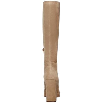 Steve Madden Ally Block-Heel Tall Sand Suede ALLY07S1 Womens