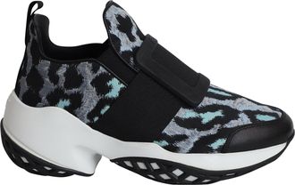 Roger Vivier Run Viv in Blue Leopard Print Polyester
